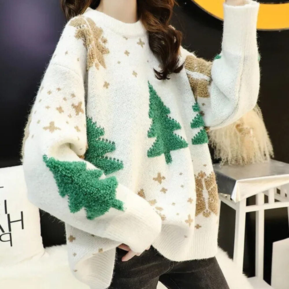 WW | Stylischer Weihnachtspulli Für Damen Mit Muster