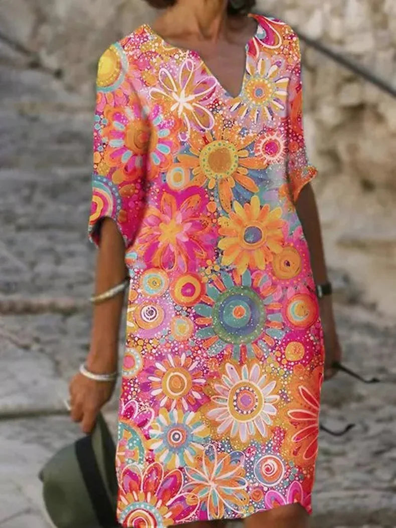 WW | Baumwolle Blumenkleid Für Damen