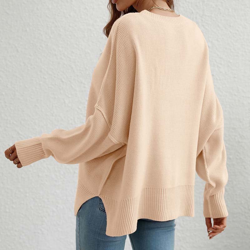 WW | Eleganter Pullover mit Einfarbigem Strickmuster