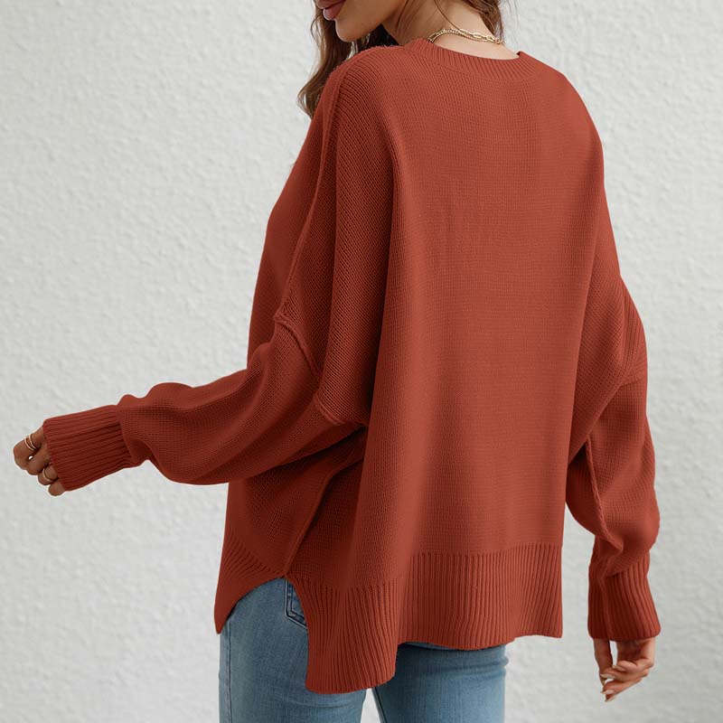 WW | Eleganter Pullover mit Einfarbigem Strickmuster