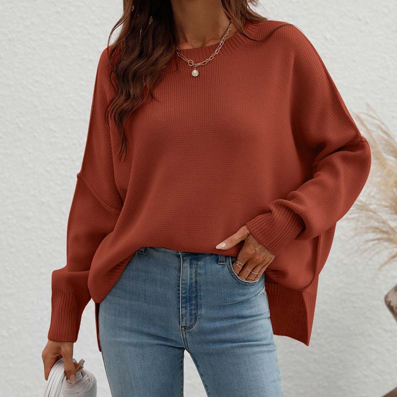WW | Eleganter Pullover mit Einfarbigem Strickmuster
