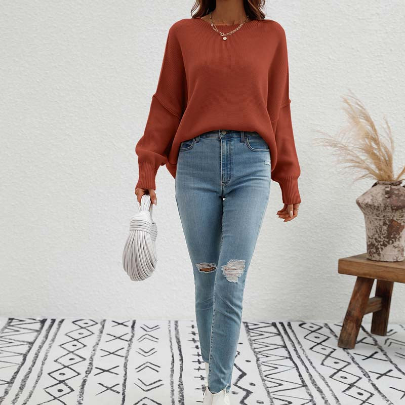 WW | Eleganter Pullover mit Einfarbigem Strickmuster