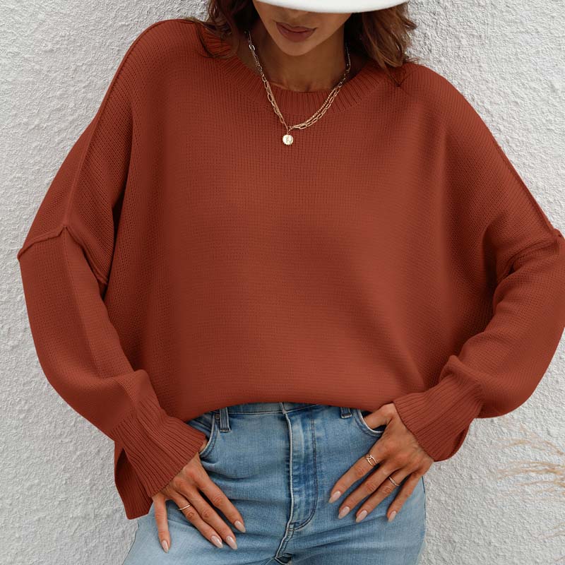 WW | Eleganter Pullover mit Einfarbigem Strickmuster