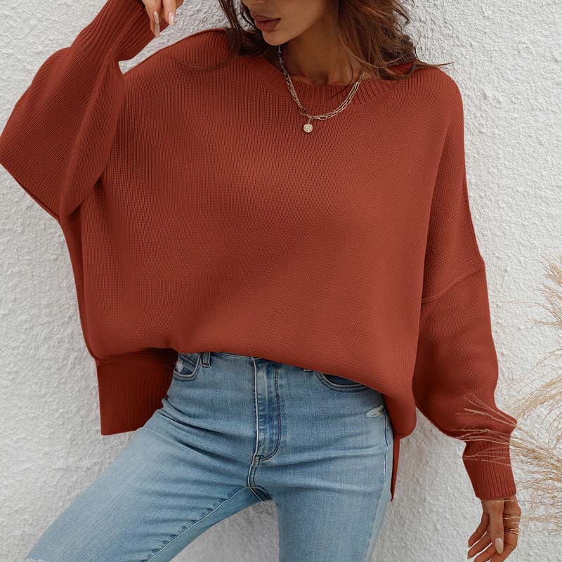 WW | Eleganter Pullover mit Einfarbigem Strickmuster
