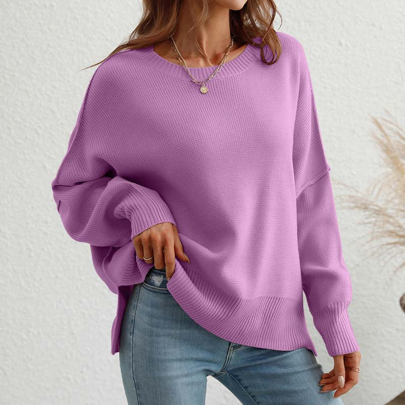 WW | Eleganter Pullover mit Einfarbigem Strickmuster