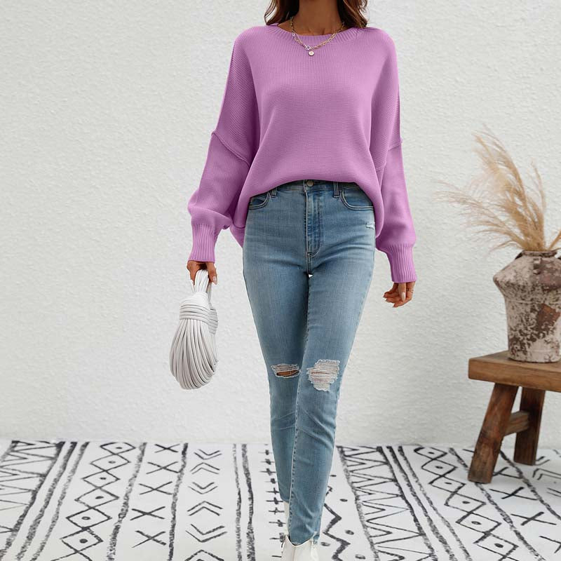WW | Eleganter Pullover mit Einfarbigem Strickmuster