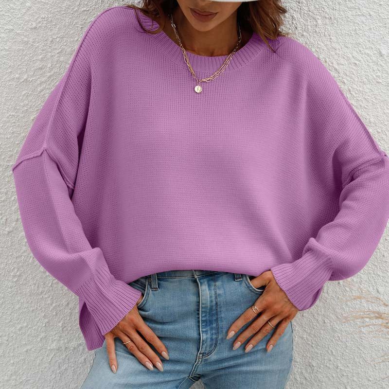 WW | Eleganter Pullover mit Einfarbigem Strickmuster