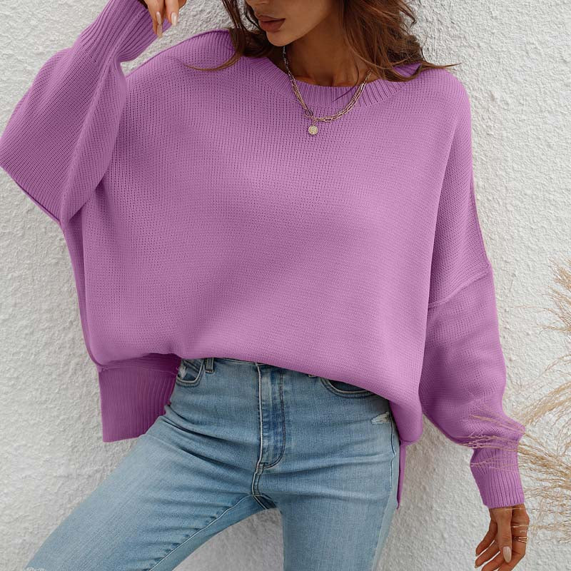 WW | Eleganter Pullover mit Einfarbigem Strickmuster
