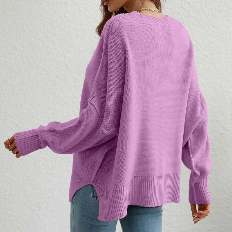 WW | Eleganter Pullover mit Einfarbigem Strickmuster