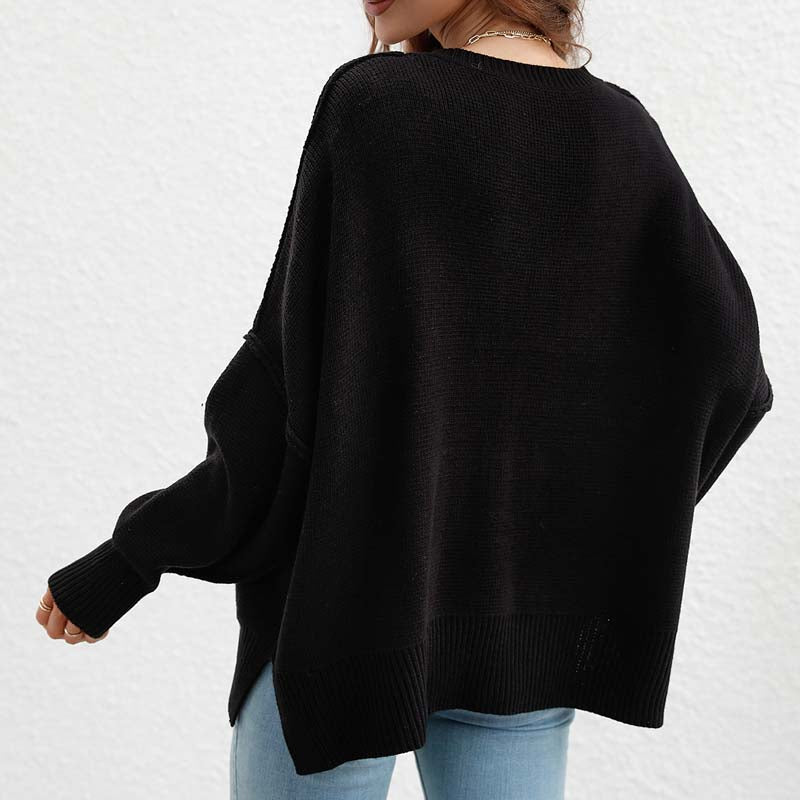 WW | Eleganter Pullover mit Einfarbigem Strickmuster