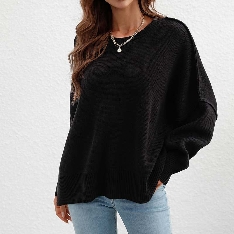WW | Eleganter Pullover mit Einfarbigem Strickmuster