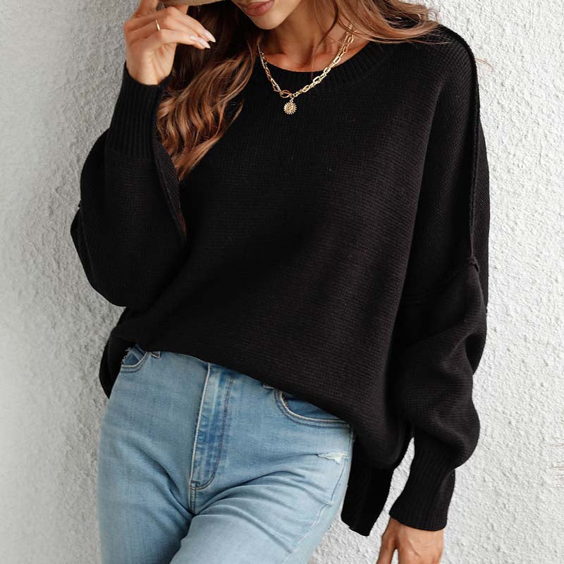 WW | Eleganter Pullover mit Einfarbigem Strickmuster