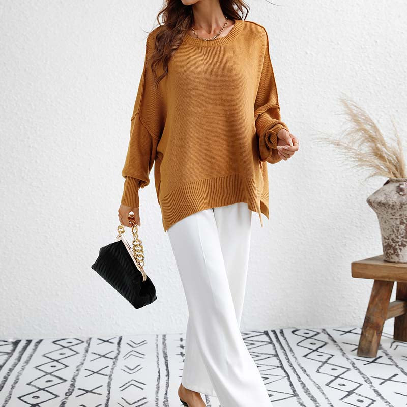 WW | Eleganter Pullover mit Einfarbigem Strickmuster