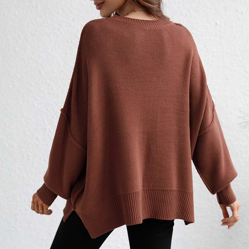WW | Eleganter Pullover mit Einfarbigem Strickmuster