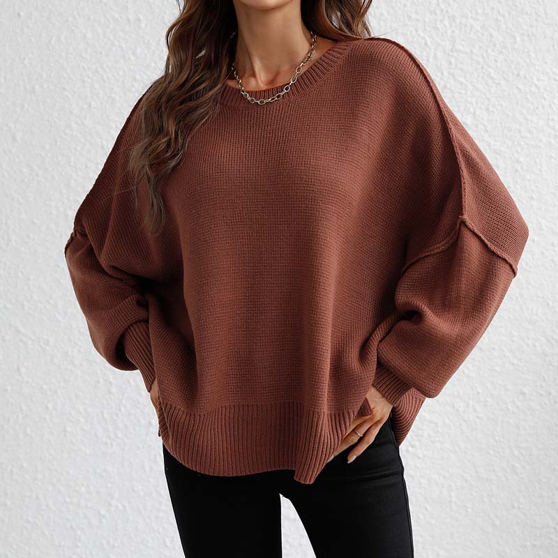 WW | Eleganter Pullover mit Einfarbigem Strickmuster