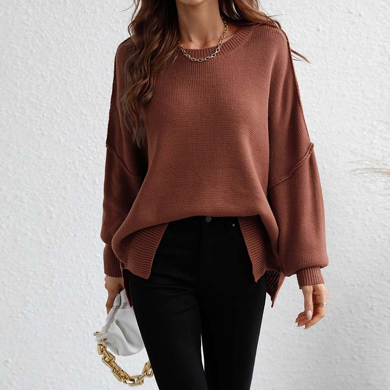 WW | Eleganter Pullover mit Einfarbigem Strickmuster