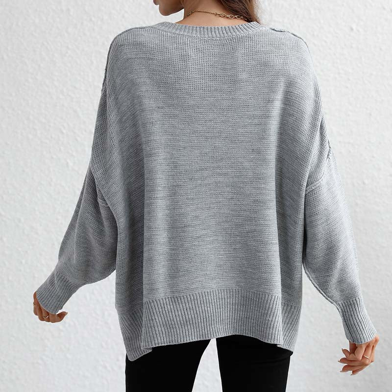 WW | Eleganter Pullover mit Einfarbigem Strickmuster