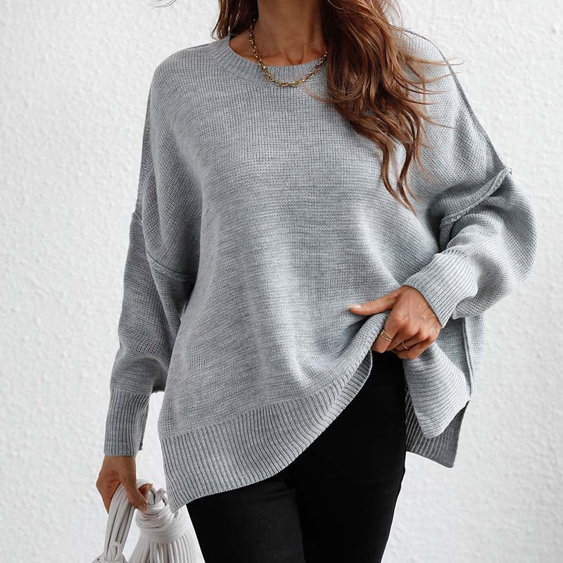 WW | Eleganter Pullover mit Einfarbigem Strickmuster