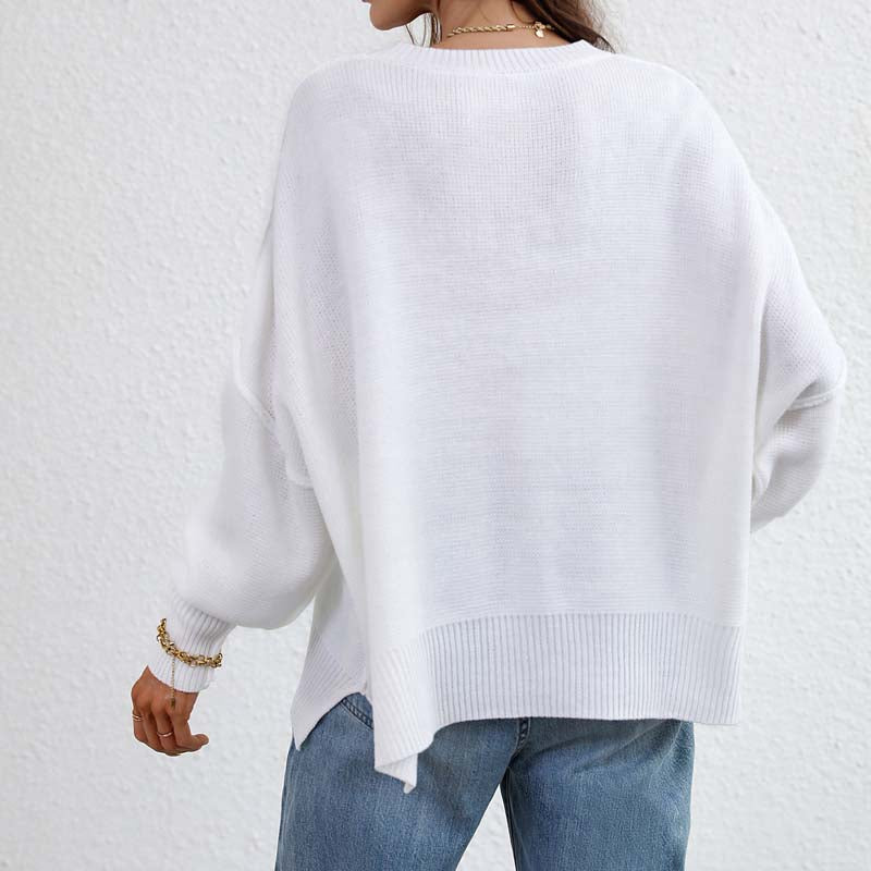 WW | Eleganter Pullover mit Einfarbigem Strickmuster
