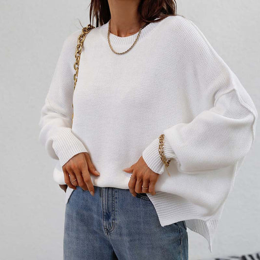 WW | Eleganter Pullover mit Einfarbigem Strickmuster