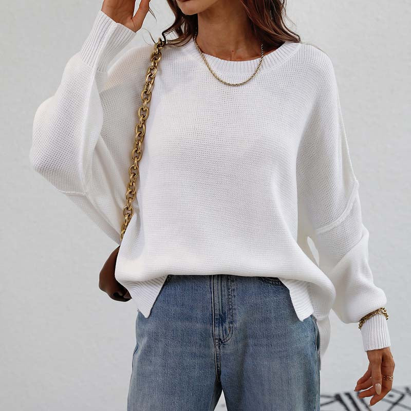 WW | Eleganter Pullover mit Einfarbigem Strickmuster