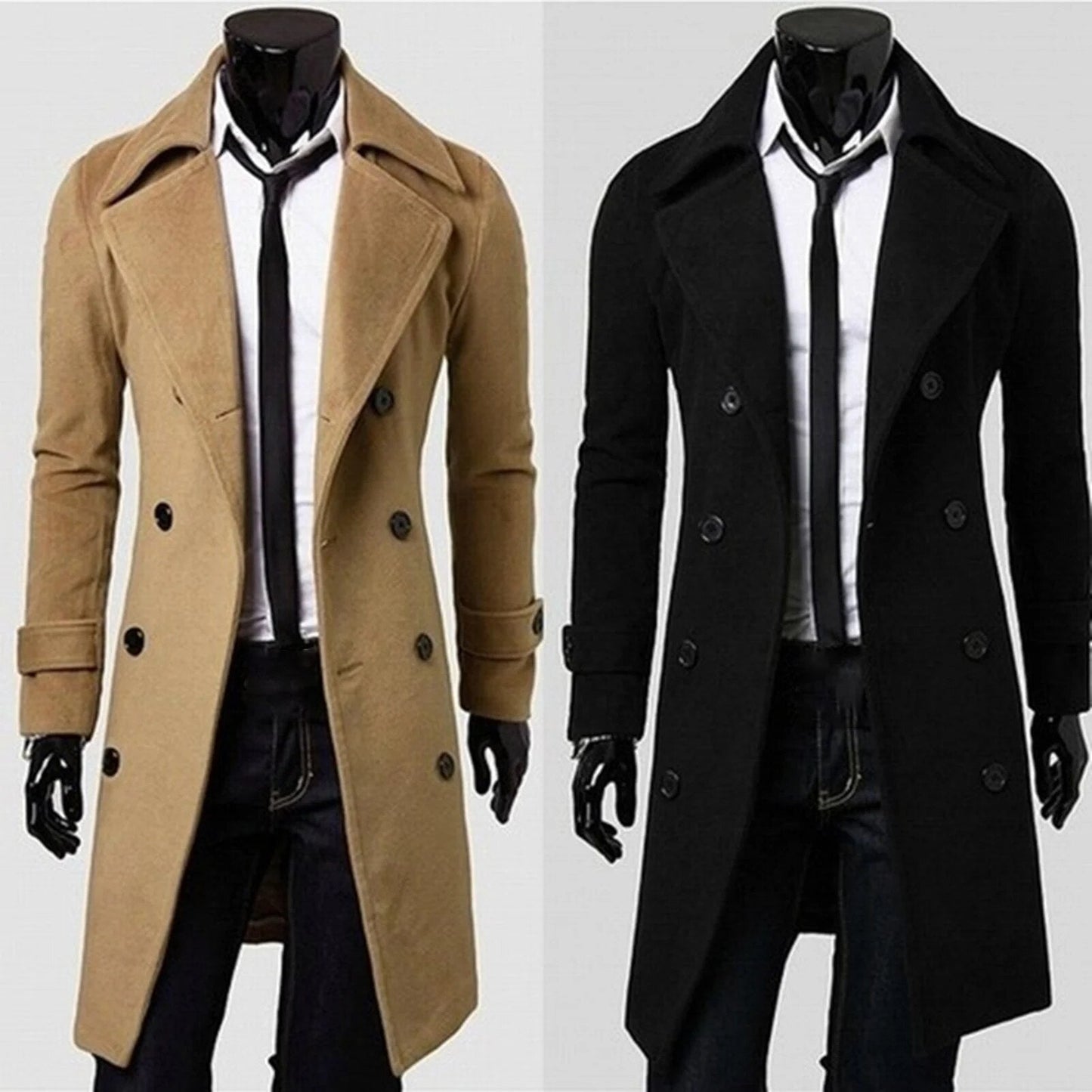 WW | Trench Coat Windproof Jacket with Double Breasting