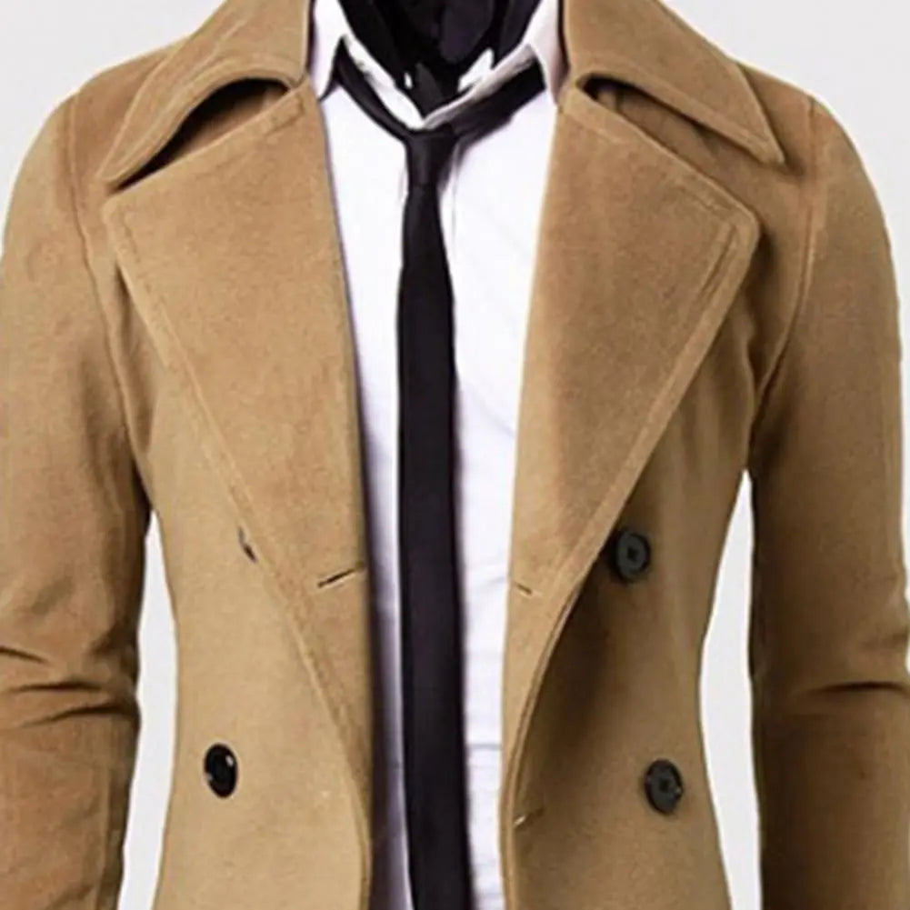 WW | Trench Coat Windproof Jacket with Double Breasting
