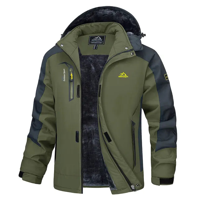WW | Herren Winterjacke Mit Kapuze Und Reißverschluss Frontdesign