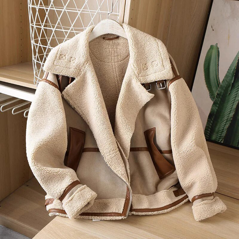 WW | Beige Sherpa-Jacke, bequem und stilvoll für den Winter