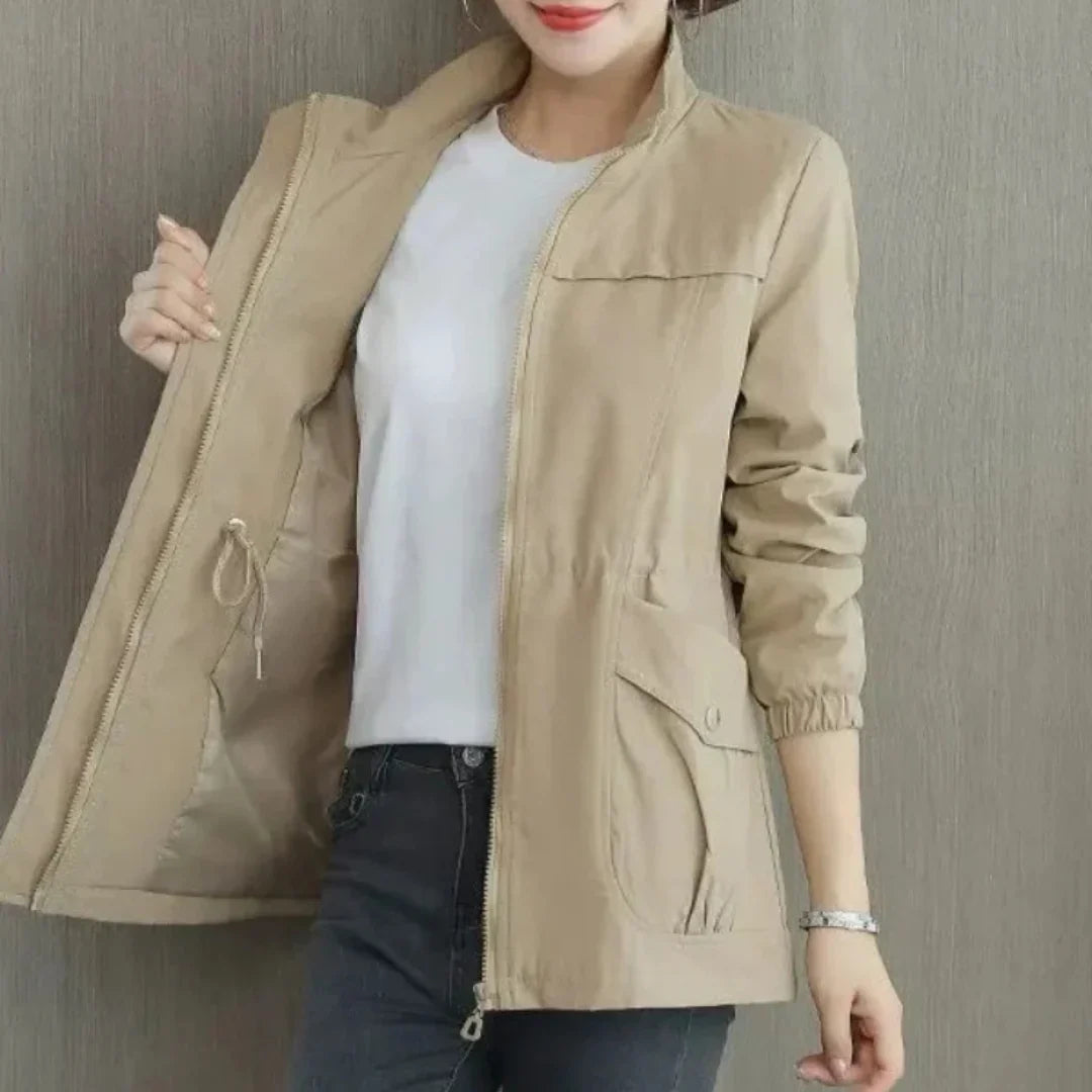 WW | Emma Women's Elegant Beige Winter Trench Coat