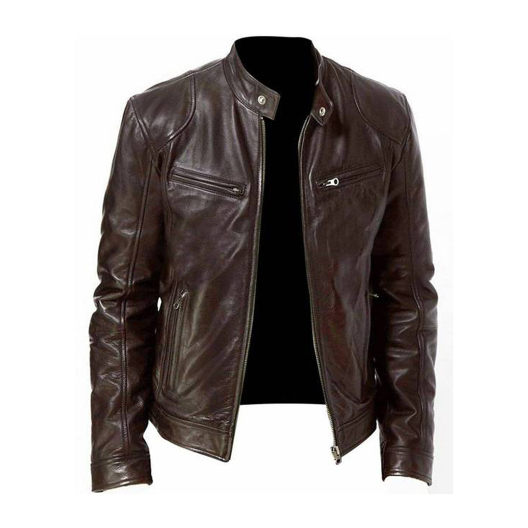 WW | Klassische Herrenlederjacke im Modernen Stil
