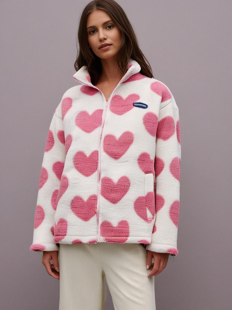 WW | double-faced women's coat with heart design