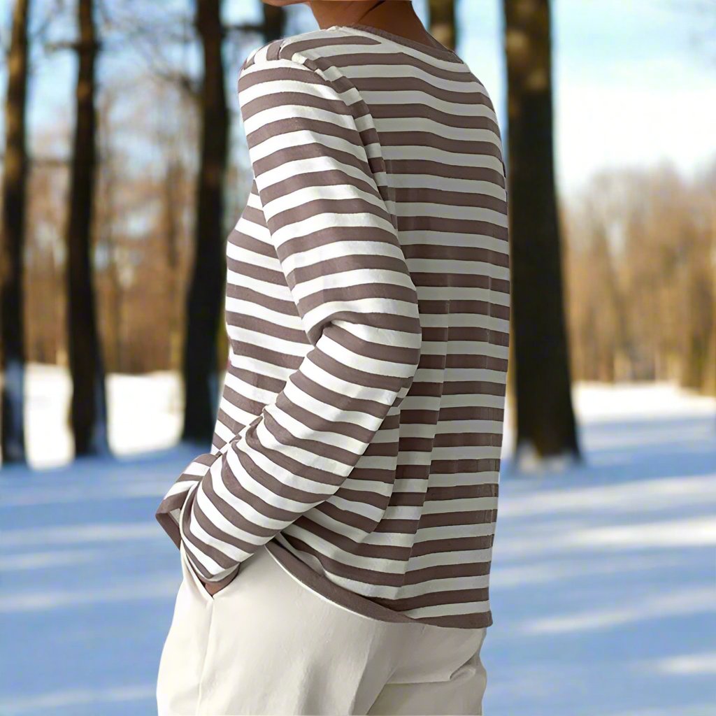 WW | Langarm-T-Shirt - Gestreift - Rundhals - Relaxed Fit - Atmungsaktive Baumwolle