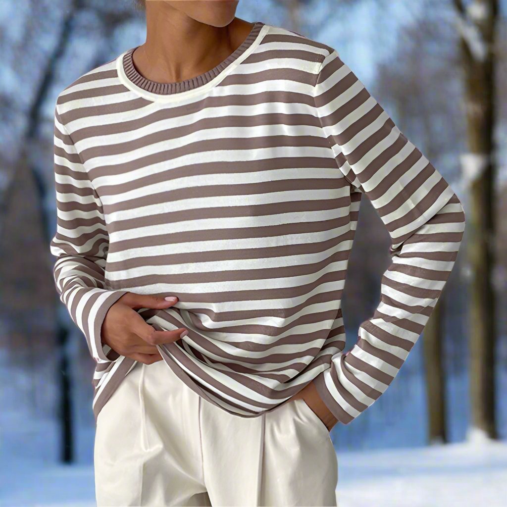 WW | Langarm-T-Shirt - Gestreift - Rundhals - Relaxed Fit - Atmungsaktive Baumwolle
