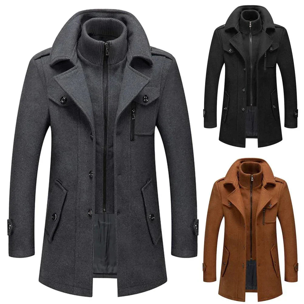WW | Peacoat Double-breasted Wool Blend Tailored fit Lapel collar