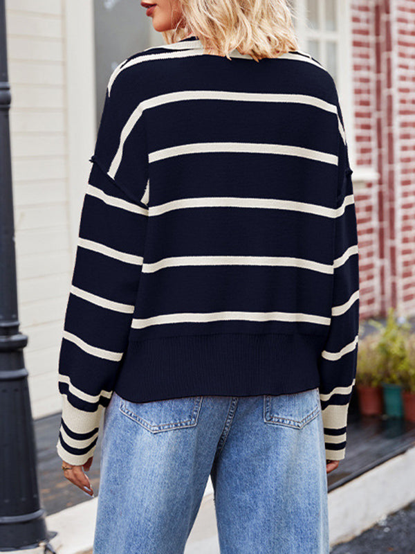 WW | Women's cotton sweater in elegant striped design
