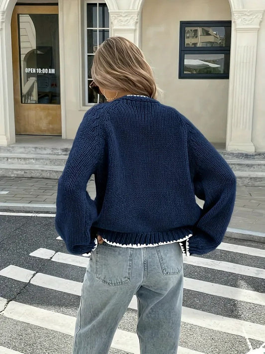WW | Damen Strick-Cardigan mit V-Ausschnitt und Schleifenverschluss