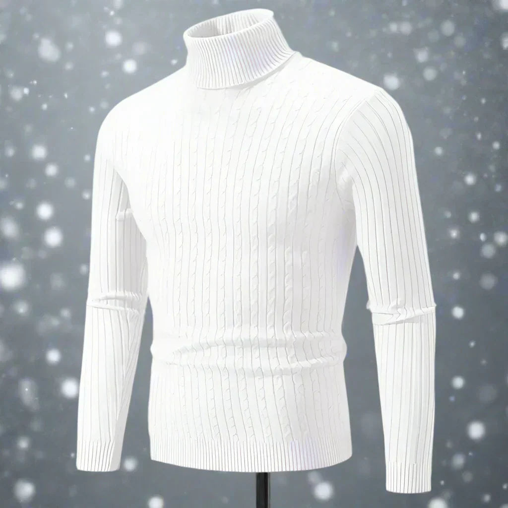 WW | High Neck Cable Knit Slim Fit Soft And Warm Long Sleeve