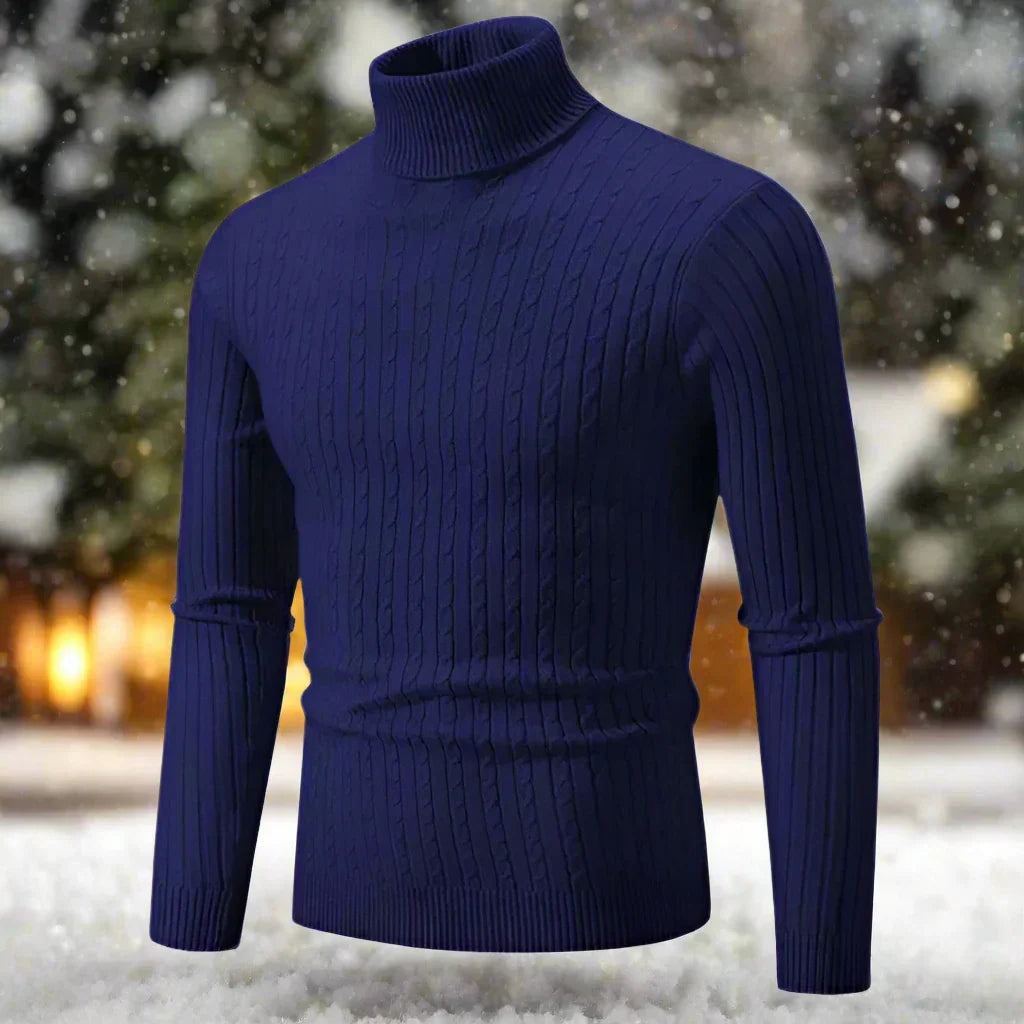 WW | High Neck Cable Knit Slim Fit Soft And Warm Long Sleeve