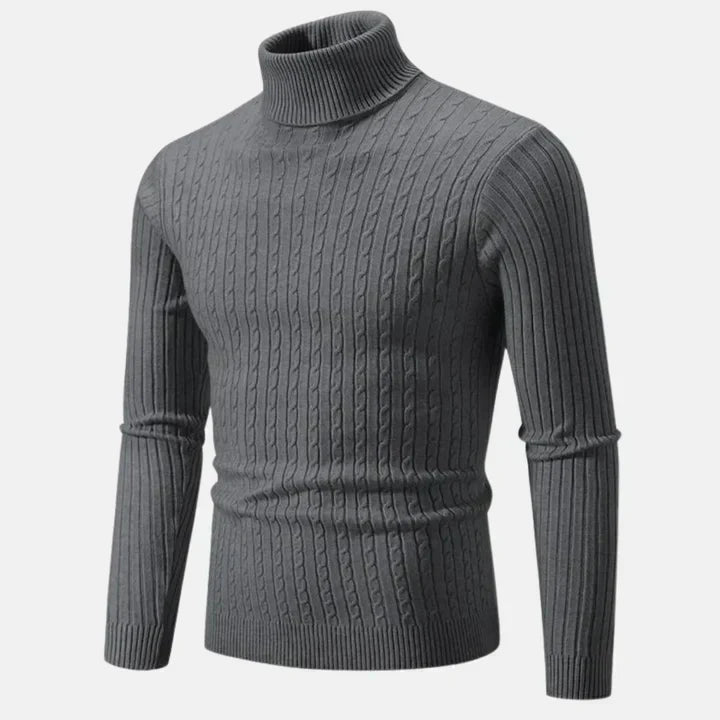 WW | High Neck Cable Knit Slim Fit Soft And Warm Long Sleeve