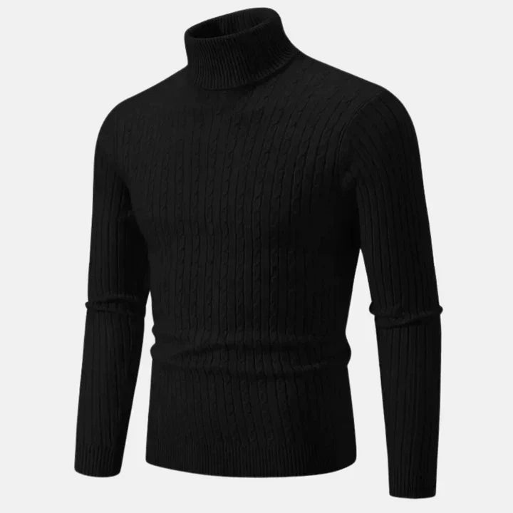 WW | High Neck Cable Knit Slim Fit Soft And Warm Long Sleeve