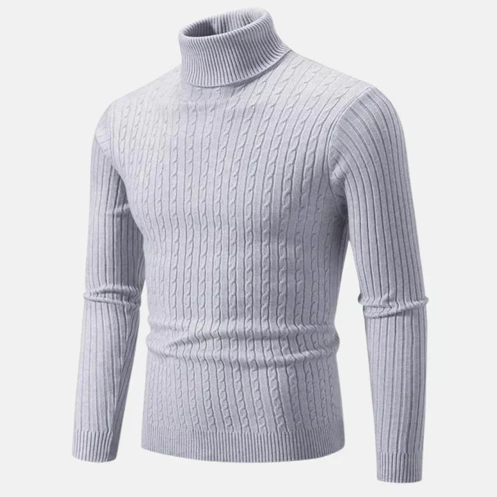 WW | High Neck Cable Knit Slim Fit Soft And Warm Long Sleeve