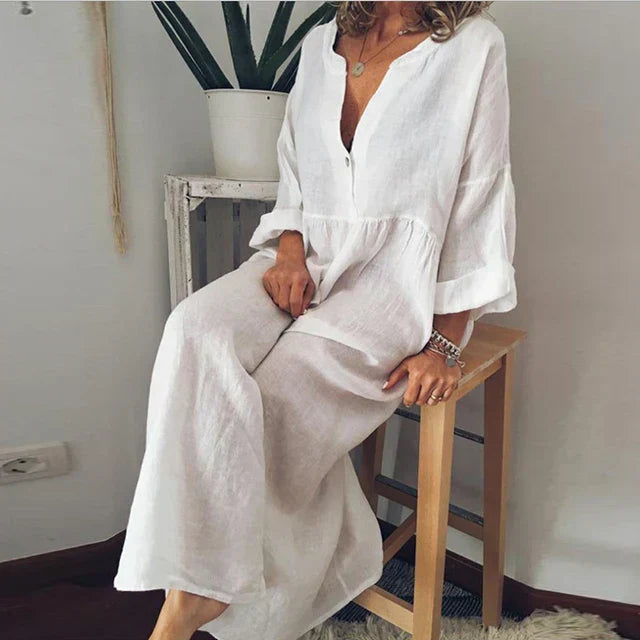 WW | Elegant Loose Cotton Summer Dress
