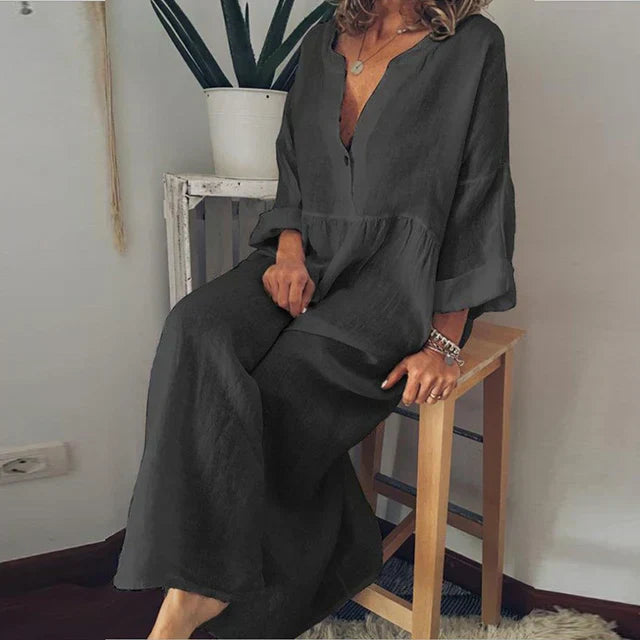 WW | Elegant Loose Cotton Summer Dress