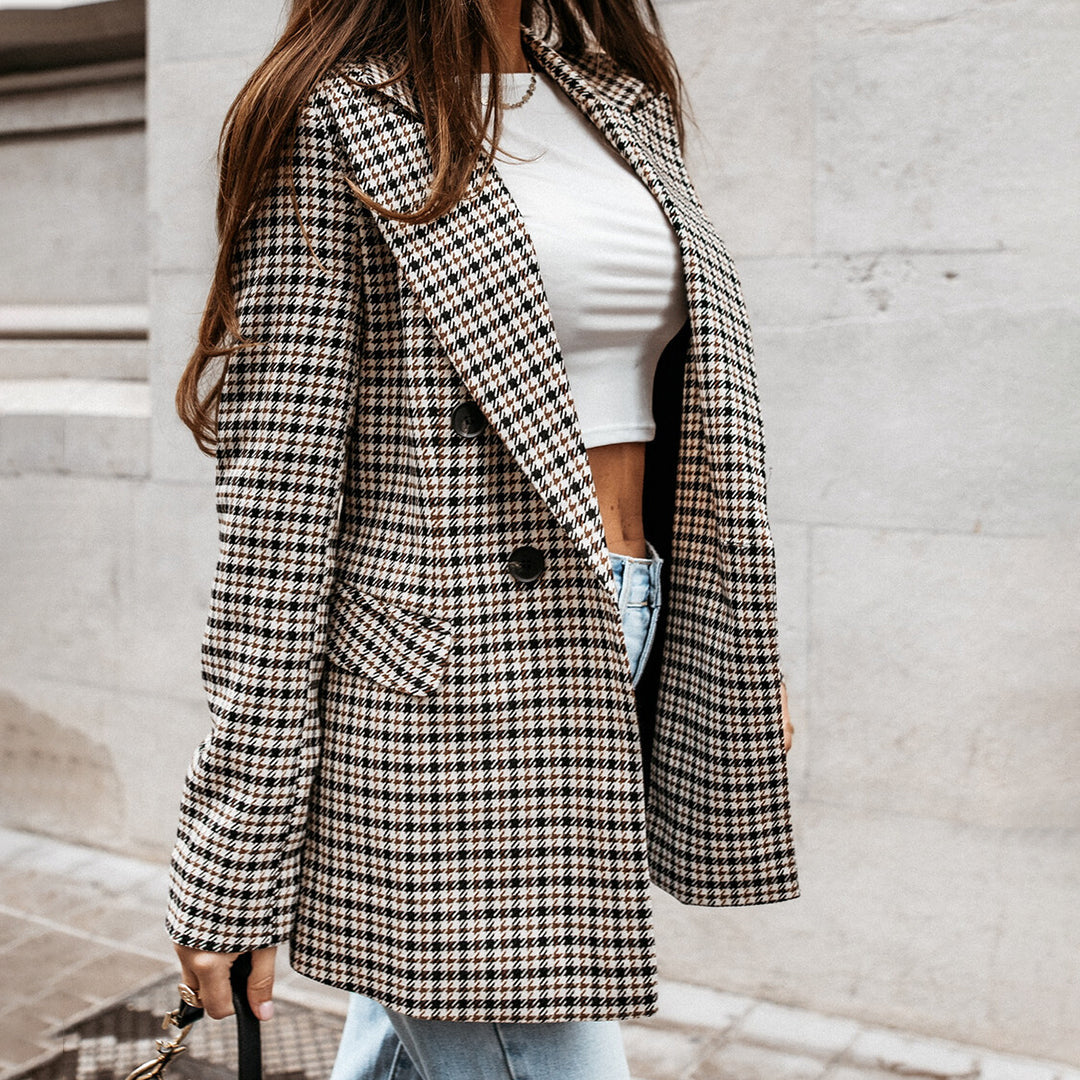 WW | Karo-Blazer mit Doppelreiher - Oversized Look für Herbst & Streetstyle