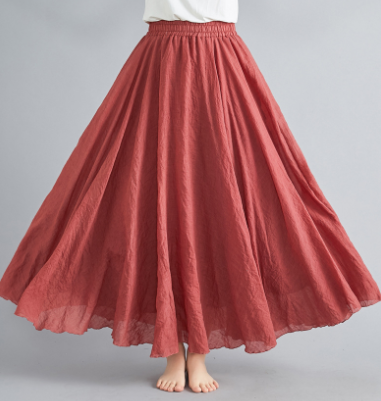WW | Skirt Cotton High Waist Bell Skirt Boho Skirt