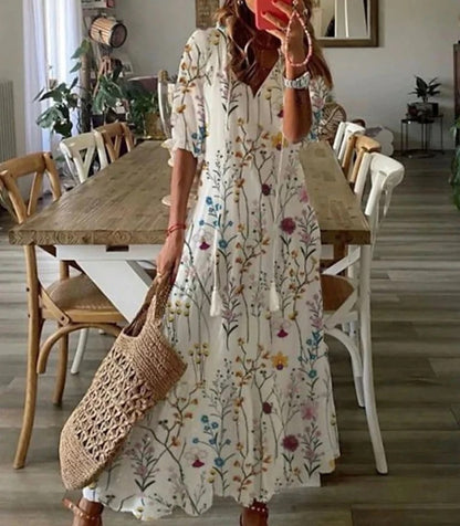WW | Kleid Locker Lange Ärmel Boho Kleid Sonnenkleid