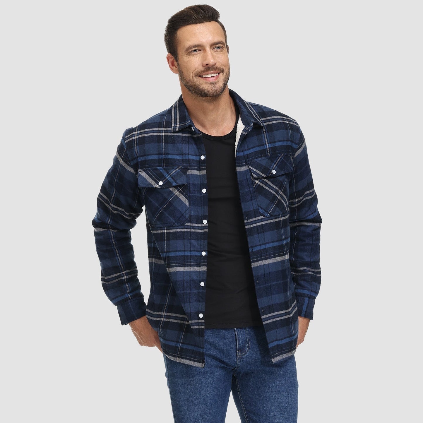 WW | Fleecegefütterte Karobluse Jacke