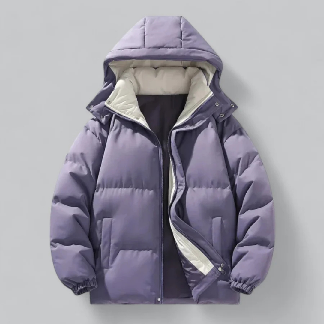 WW | Stilvolle Herren warme Pufferjacke mit Kapuze für den Winter