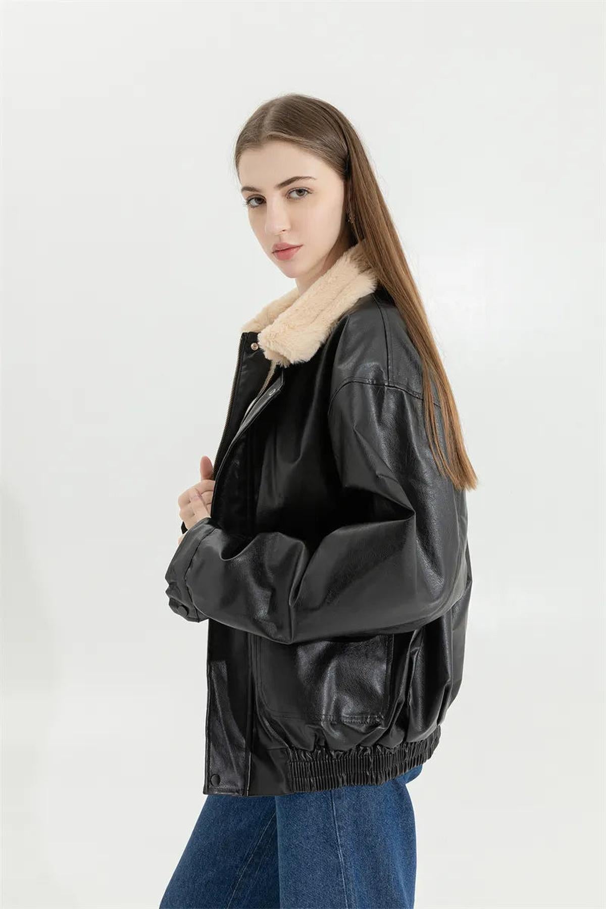 WW | Men's Insulated Leather Winter Coat with Pockets